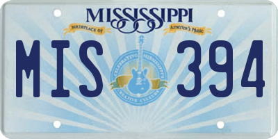 MS license plate MIS394
