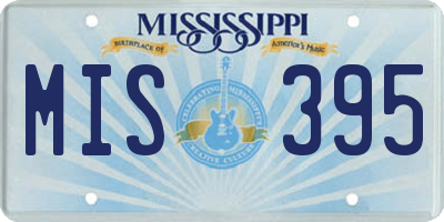 MS license plate MIS395