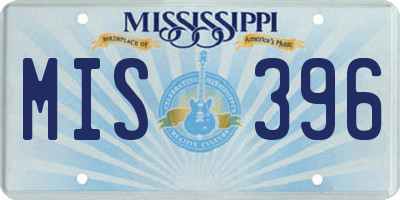MS license plate MIS396