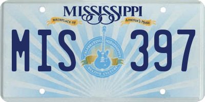 MS license plate MIS397