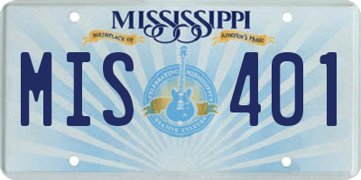 MS license plate MIS401