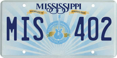 MS license plate MIS402