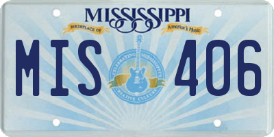 MS license plate MIS406