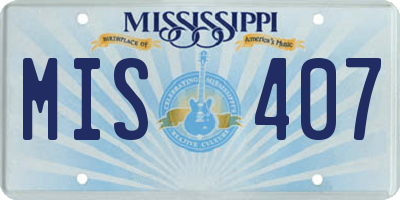 MS license plate MIS407