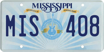 MS license plate MIS408