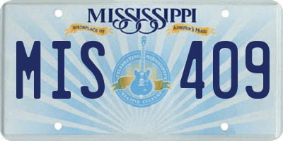 MS license plate MIS409