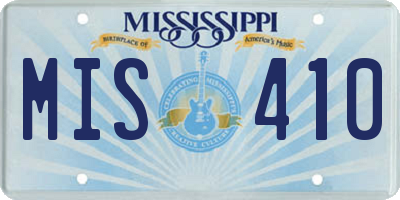 MS license plate MIS410