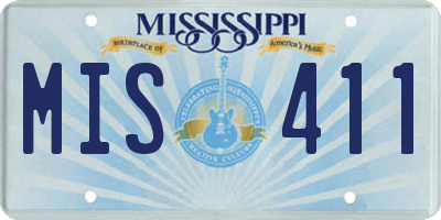 MS license plate MIS411