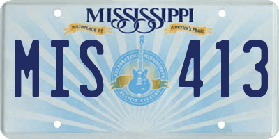 MS license plate MIS413
