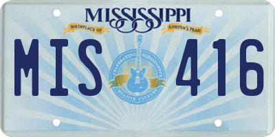 MS license plate MIS416