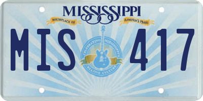 MS license plate MIS417