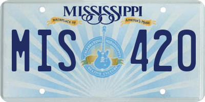 MS license plate MIS420