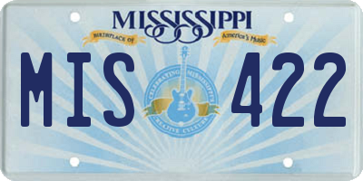 MS license plate MIS422