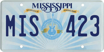 MS license plate MIS423