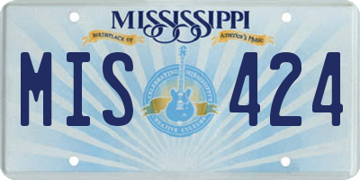 MS license plate MIS424