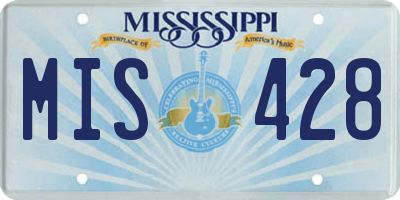 MS license plate MIS428