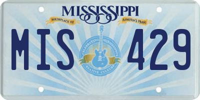 MS license plate MIS429