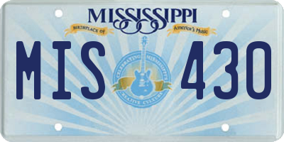 MS license plate MIS430