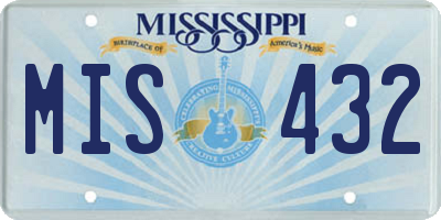 MS license plate MIS432