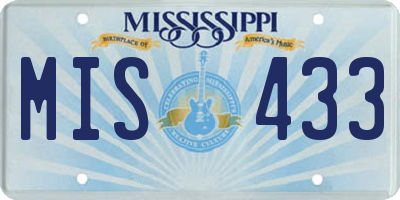 MS license plate MIS433