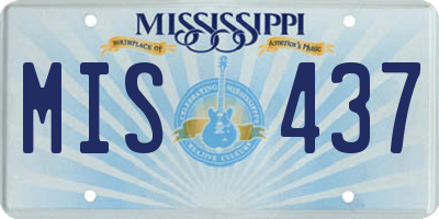 MS license plate MIS437