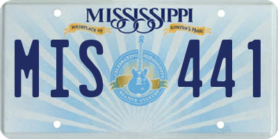 MS license plate MIS441