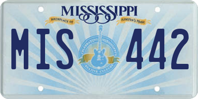 MS license plate MIS442