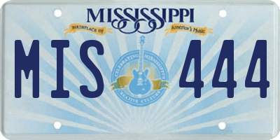 MS license plate MIS444