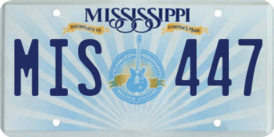 MS license plate MIS447