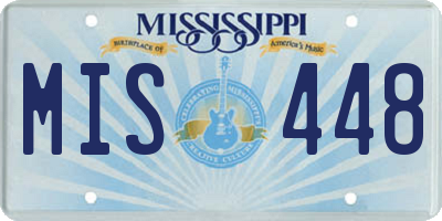 MS license plate MIS448
