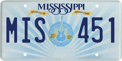 MS license plate MIS451
