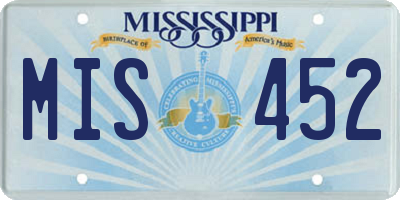 MS license plate MIS452
