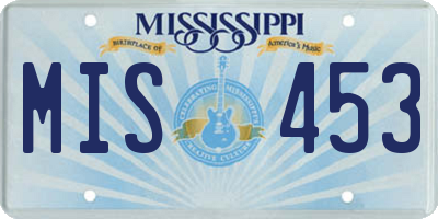 MS license plate MIS453