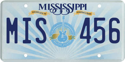 MS license plate MIS456