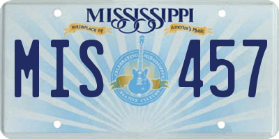 MS license plate MIS457