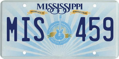 MS license plate MIS459