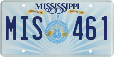 MS license plate MIS461