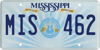 MS license plate MIS462