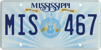 MS license plate MIS467