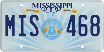 MS license plate MIS468