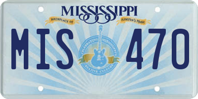 MS license plate MIS470