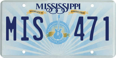 MS license plate MIS471