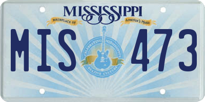 MS license plate MIS473