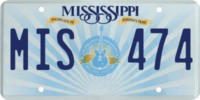 MS license plate MIS474
