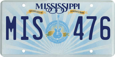 MS license plate MIS476