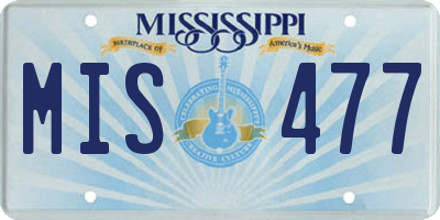 MS license plate MIS477