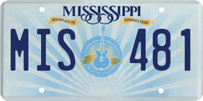 MS license plate MIS481