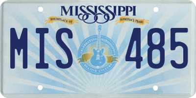 MS license plate MIS485