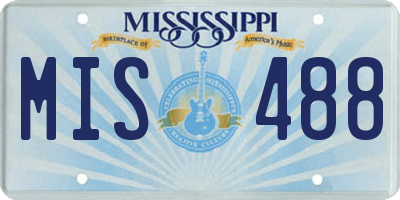 MS license plate MIS488