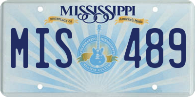 MS license plate MIS489